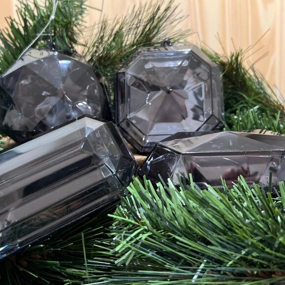 4 Piece Set Jewel Ornament Set Acrylic Gems Christmas Decor Choose Color - Picture 7 of 16